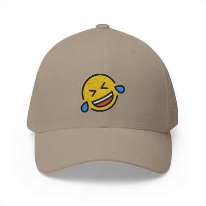 Rolling On The Floor Laughing Emoji Khaki Cap – Premium by Capmoji