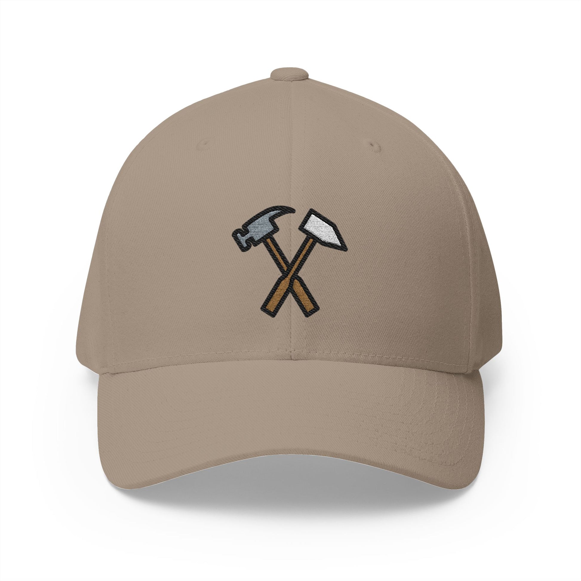 Hammer And Pick Emoji Khaki Cap – Premium by Capmoji