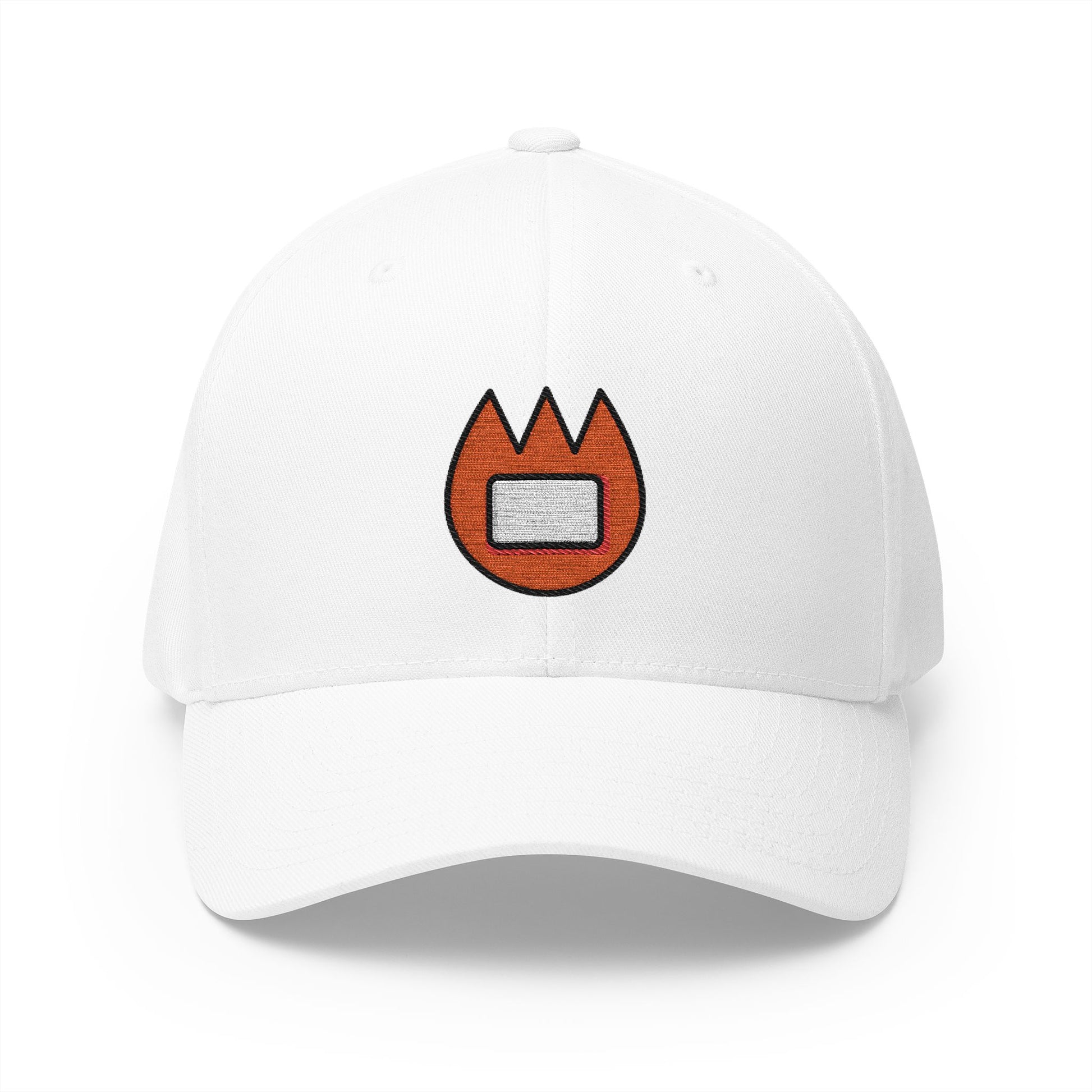Name Badge Emoji White Cap – Premium by Capmoji
