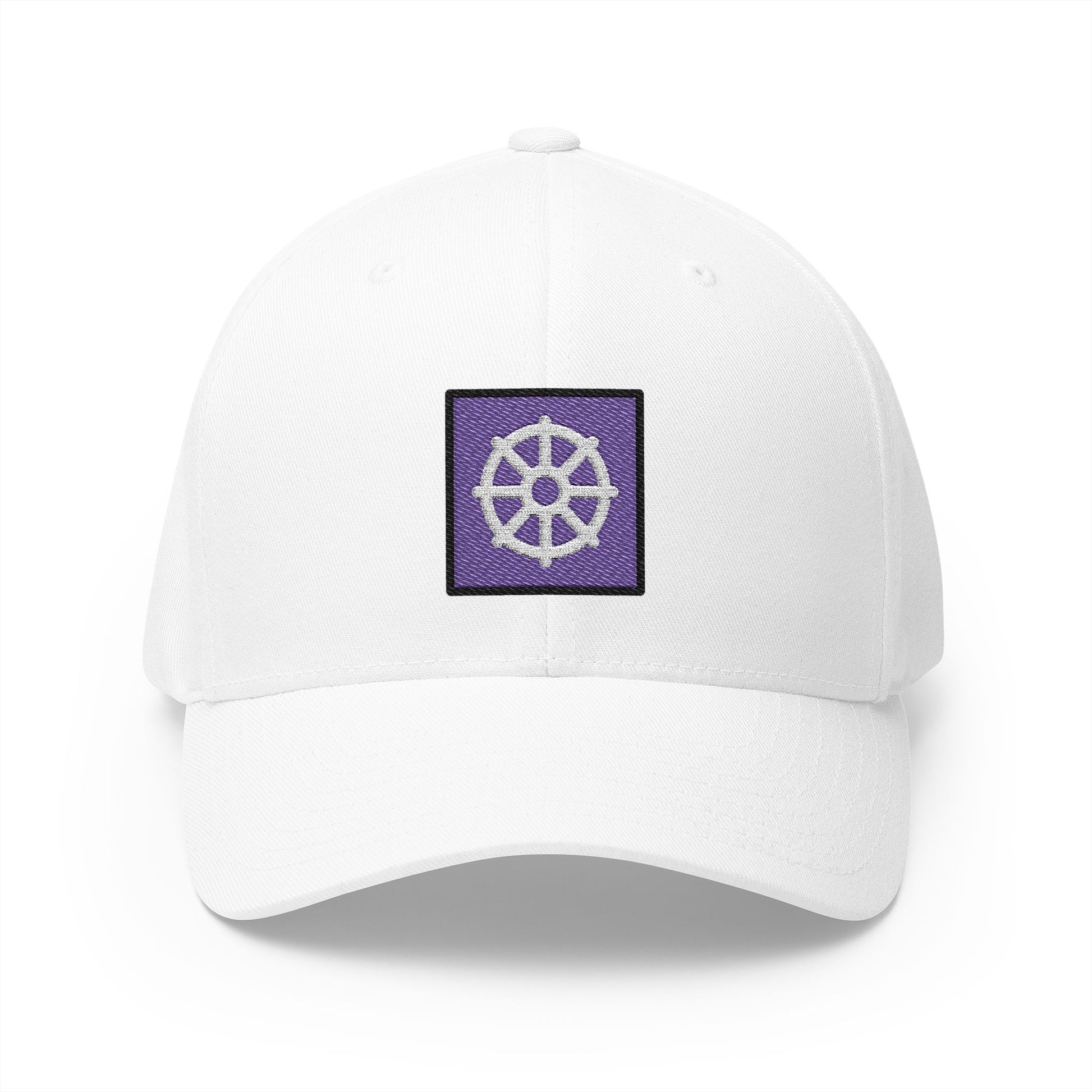 Wheel Of Dharma Emoji White Cap – Premium by Capmoji