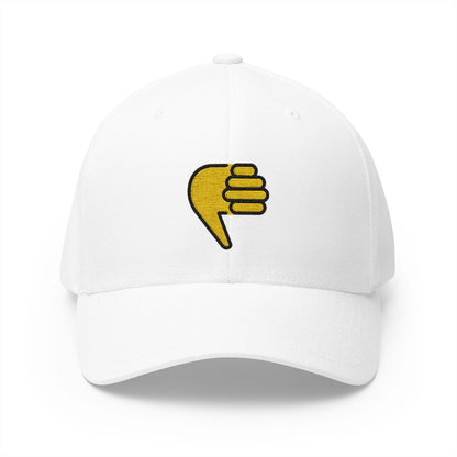 Thumbs Down Emoji White Cap – Premium by Capmoji