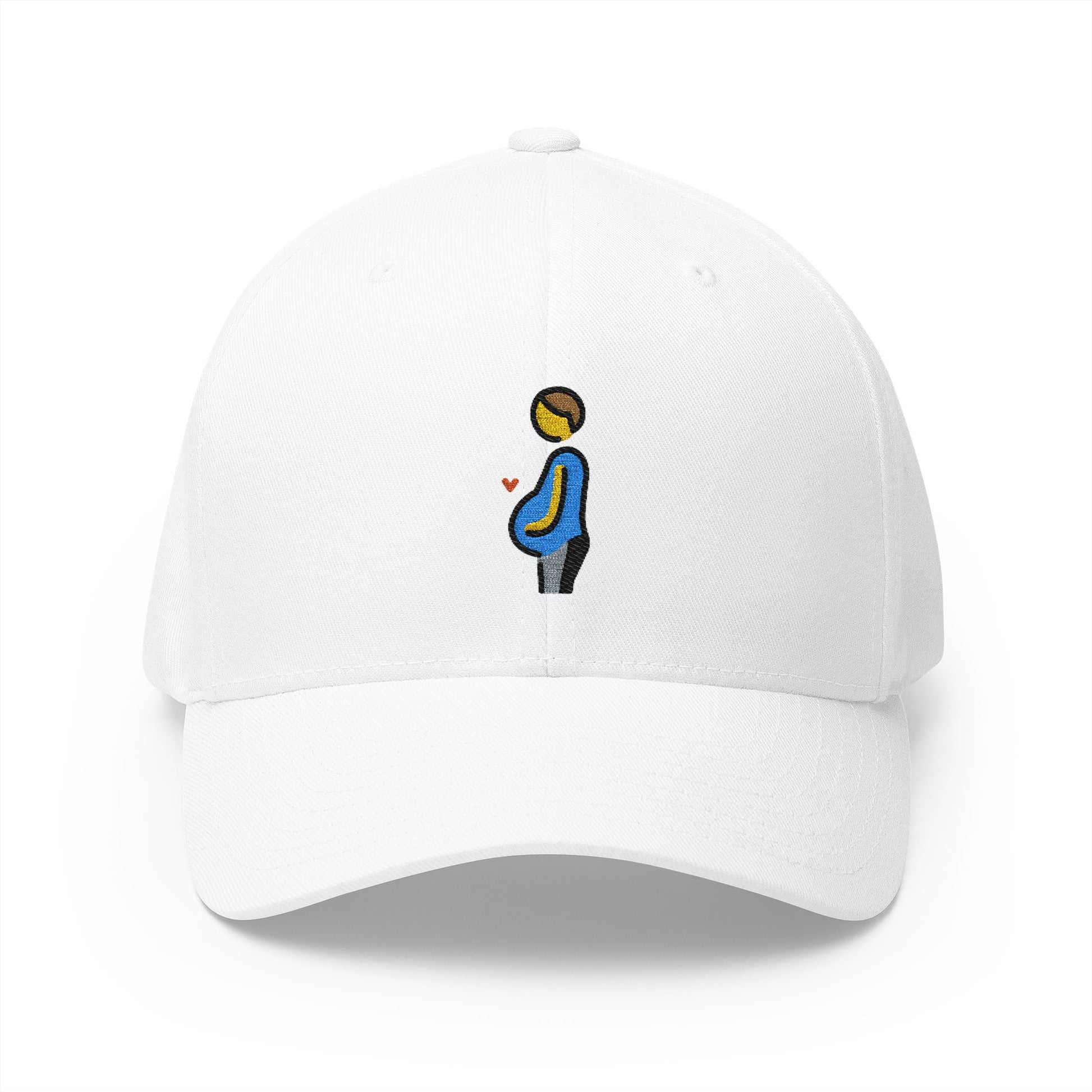 Pregnant Man Emoji White Cap – Premium by Capmoji