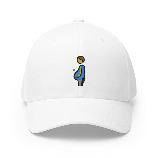 Pregnant Man Emoji White Cap – Premium by Capmoji