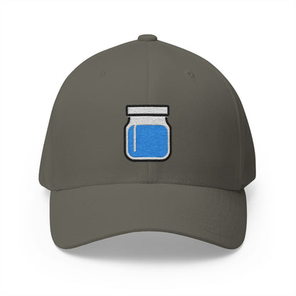 Jar With Blue Content Emoji Olive Cap – Premium by Capmoji