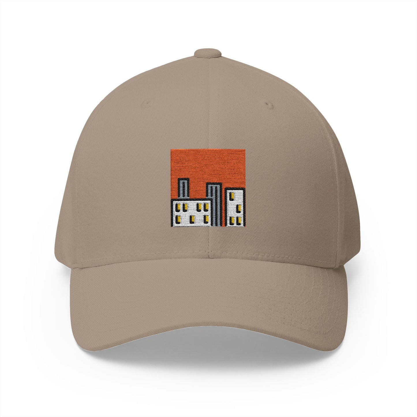 Cityscape At Dusk Emoji Khaki Cap – Premium by Capmoji