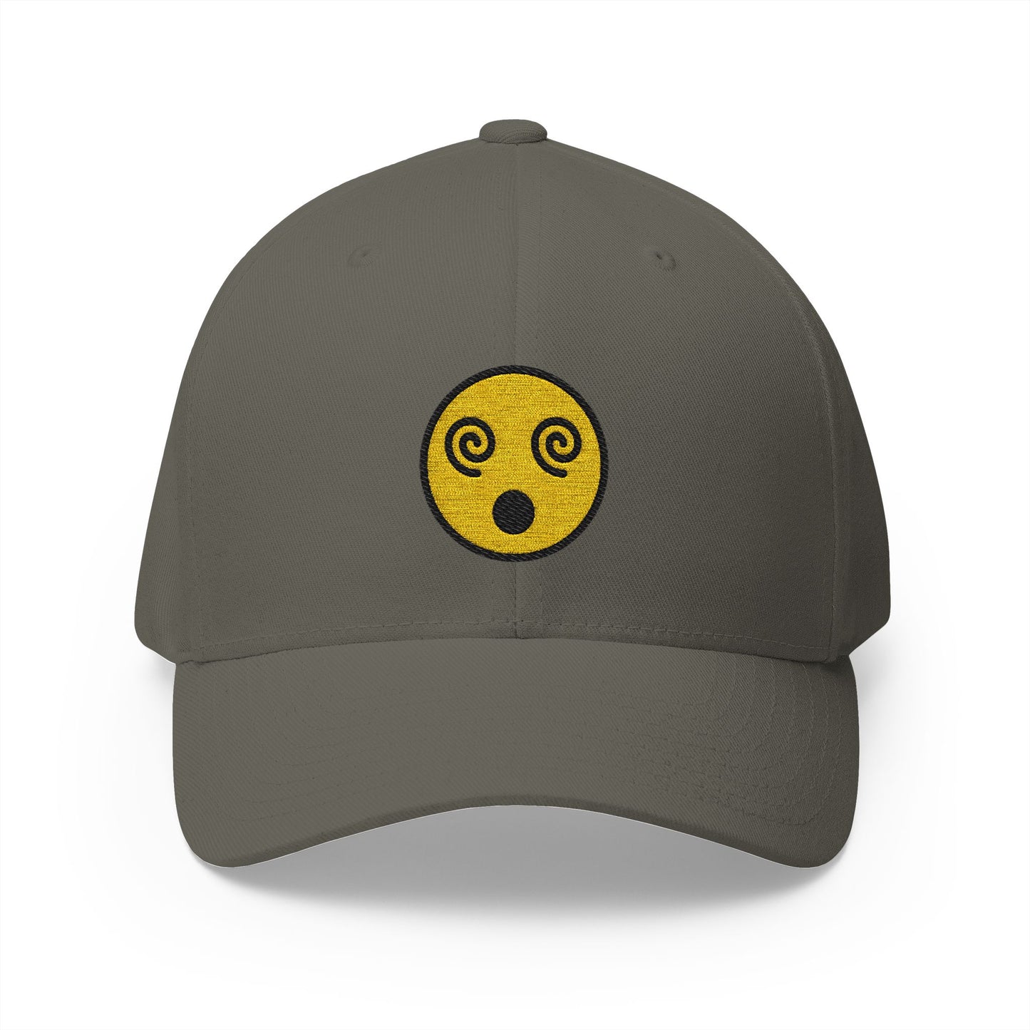 Face With Spiral Eyes Emoji Olive Cap – Premium by Capmoji