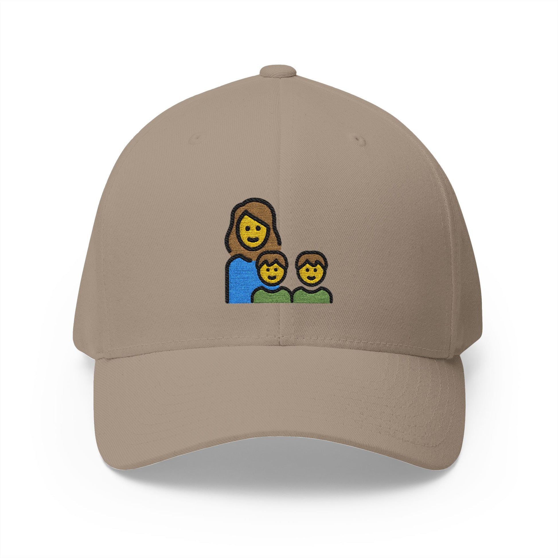 Family: Woman, Boy, Boy Emoji Khaki Cap – Premium by Capmoji