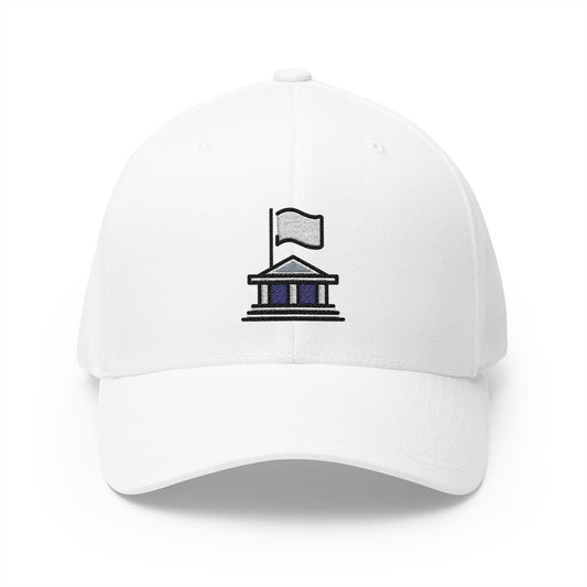 Authority Building Emoji White Cap – Premium by Capmoji