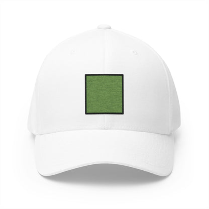 Green Square Emoji White Cap – Premium by Capmoji