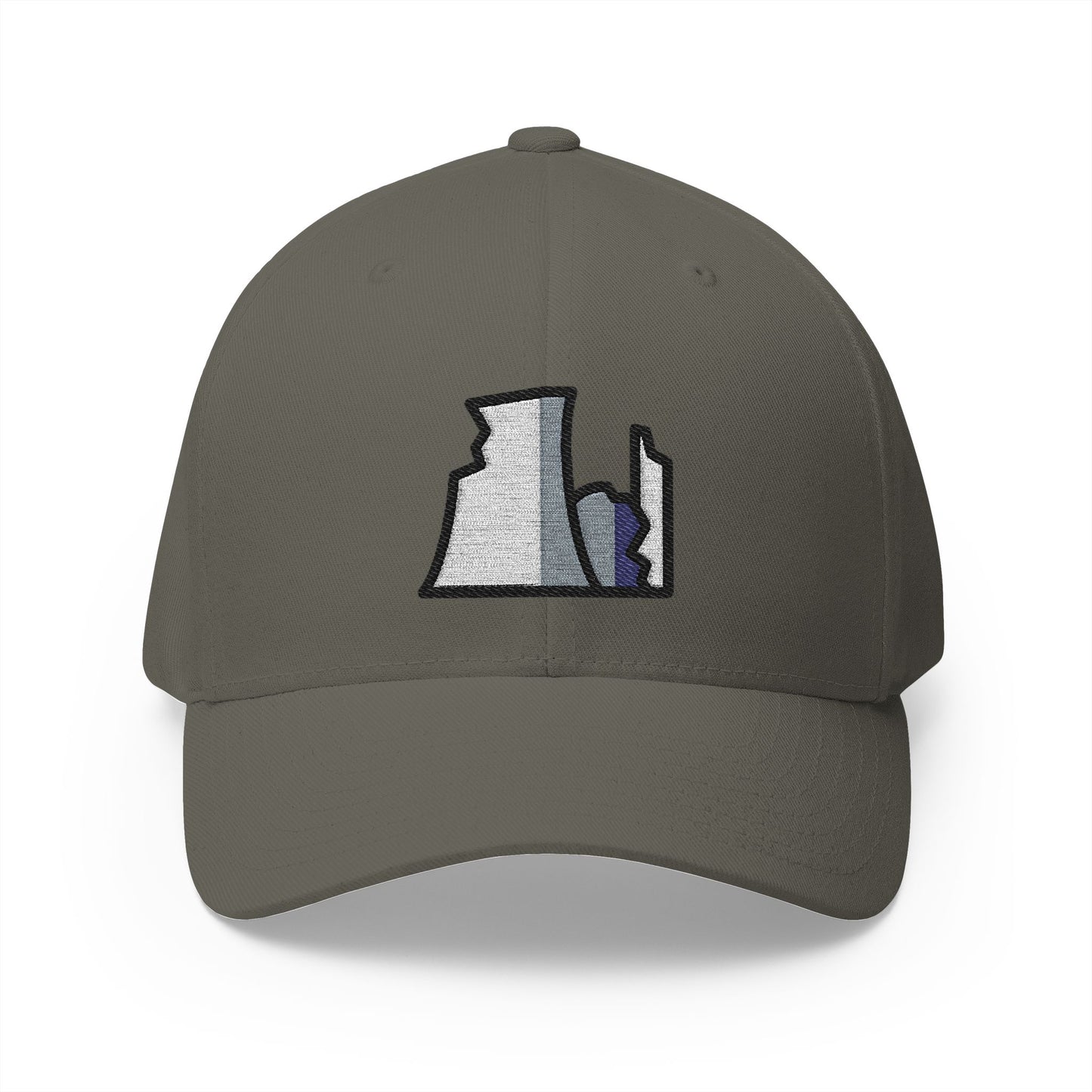 Nuclear Power Plant Ruin Emoji Olive Cap – Premium by Capmoji