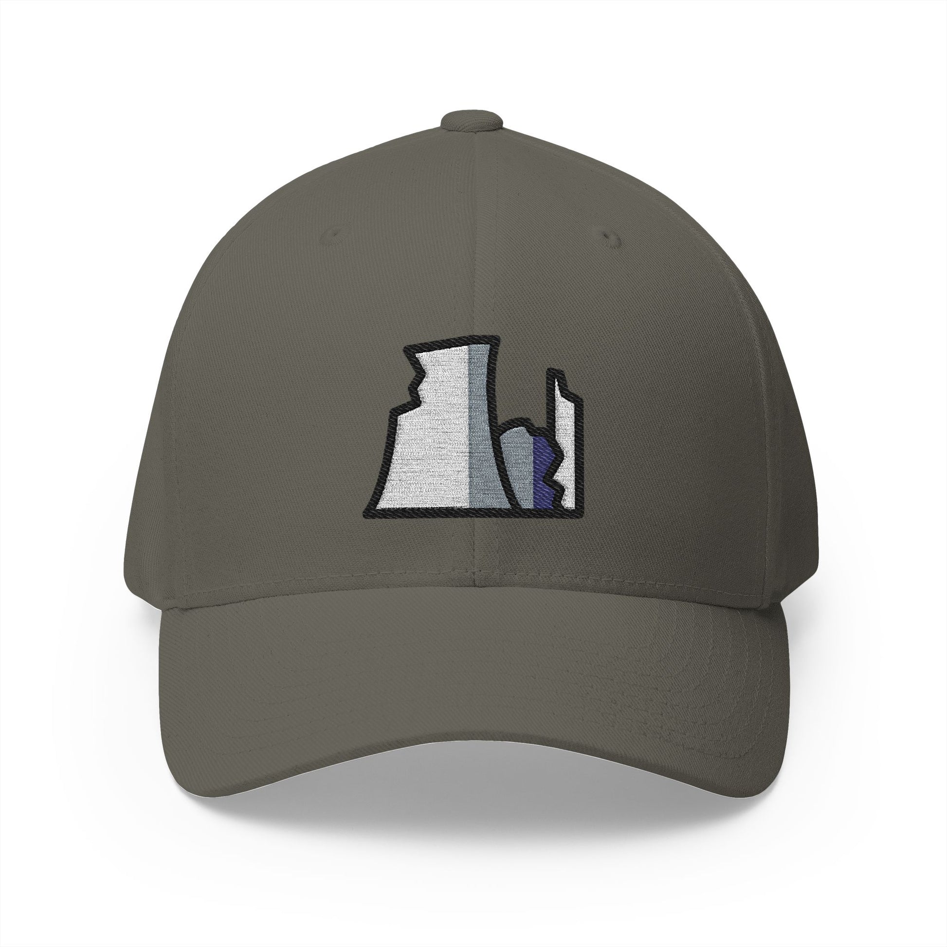 Nuclear Power Plant Ruin Emoji Olive Cap – Premium by Capmoji