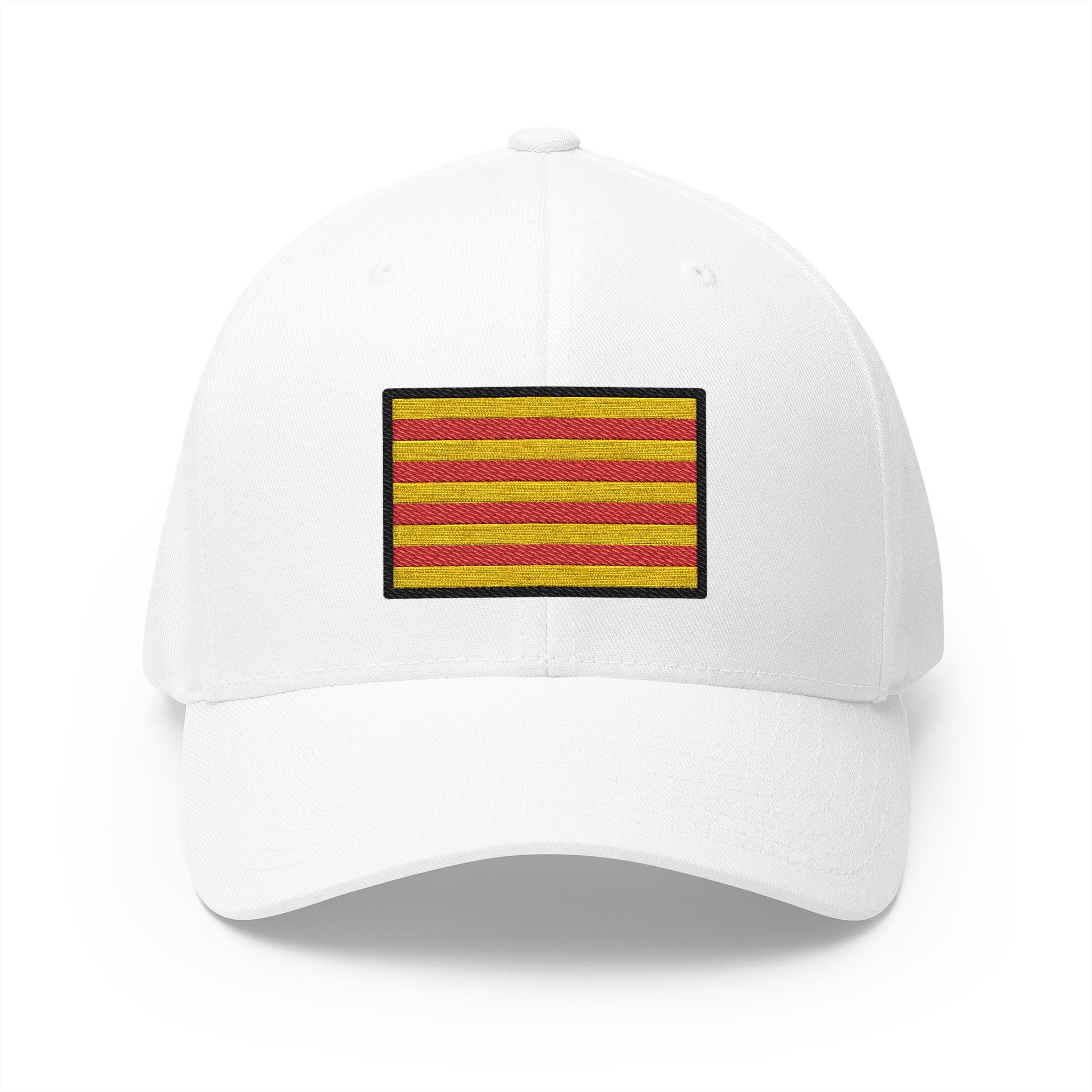 Catalonia Flag Emoji White Cap – Premium by Capmoji