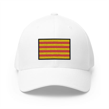 Catalonia Flag Emoji White Cap – Premium by Capmoji