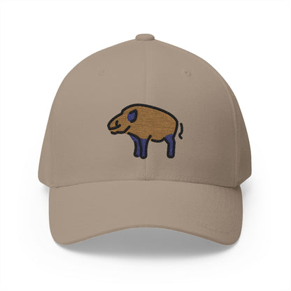 Boar Emoji Khaki Cap – Premium by Capmoji