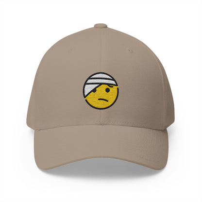 Face With Head-Bandage Emoji Khaki Cap – Premium by Capmoji