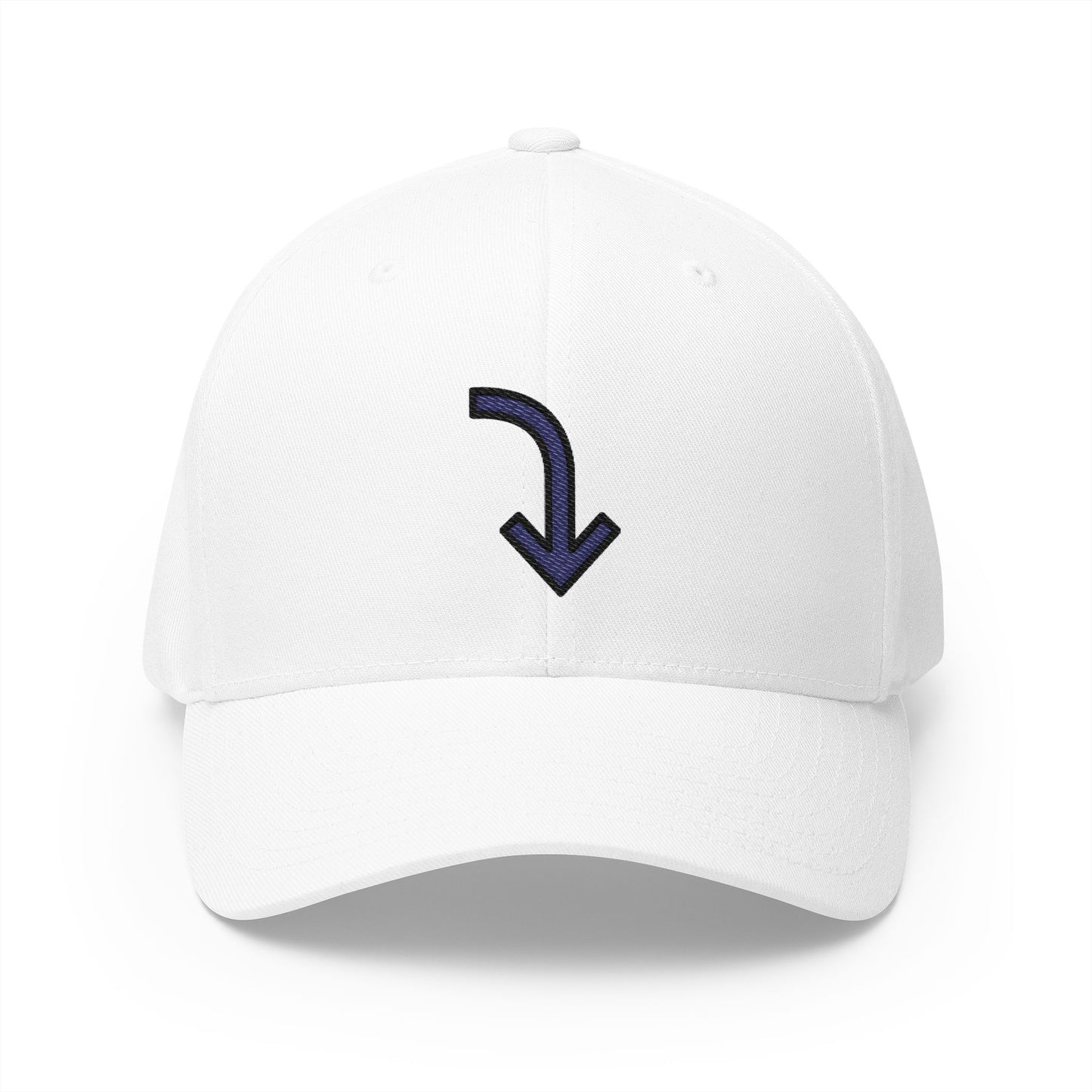 Right Arrow Curving Down Emoji White Cap – Premium by Capmoji