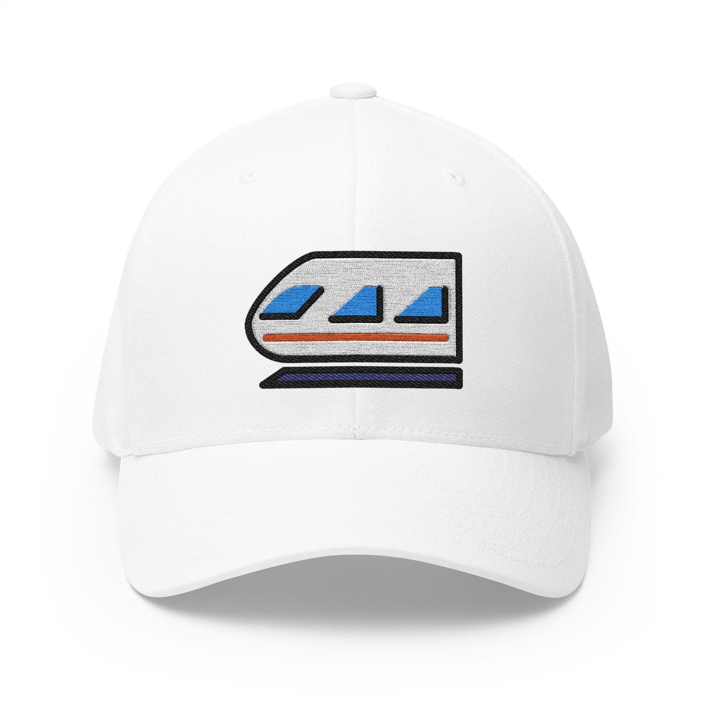 Light Rail Emoji White Cap – Premium by Capmoji