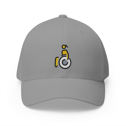 Woman In Manual Wheelchair Emoji Grey Cap – Premium by Capmoji