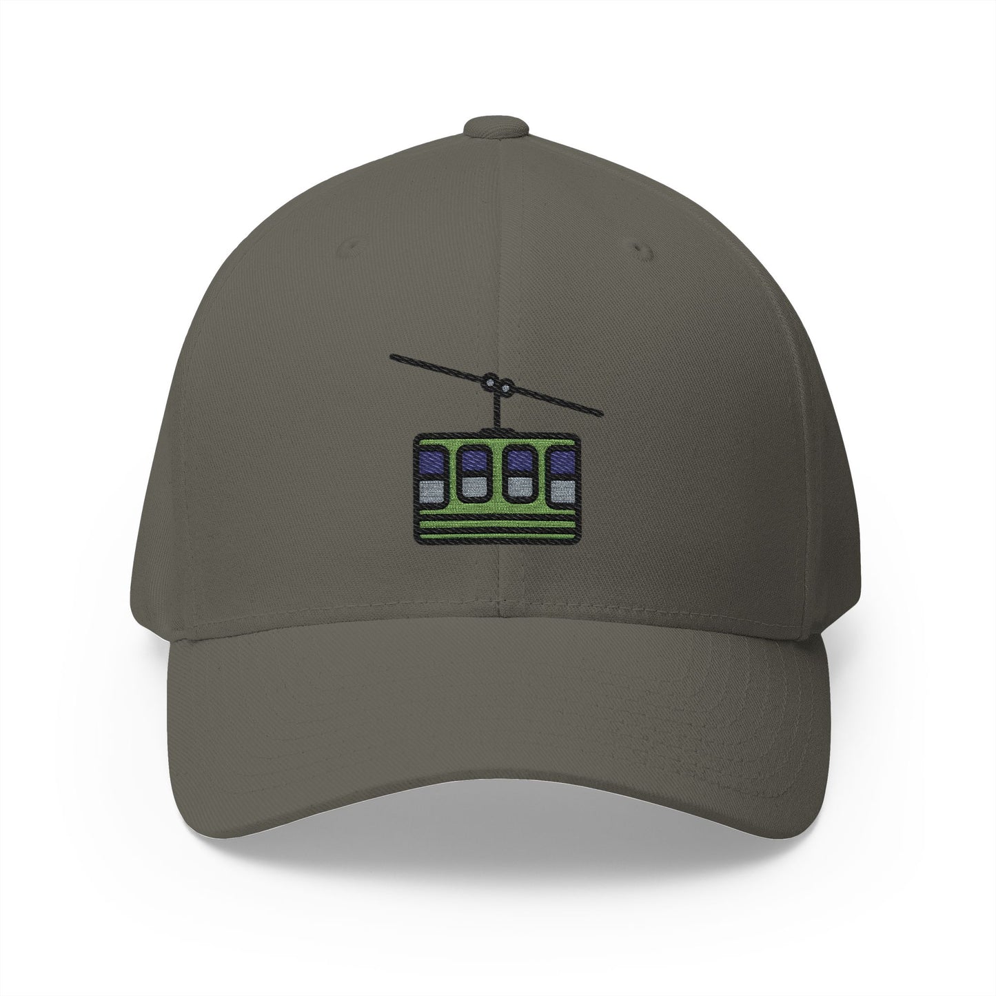 Mountain Cableway Emoji Olive Cap – Premium by Capmoji