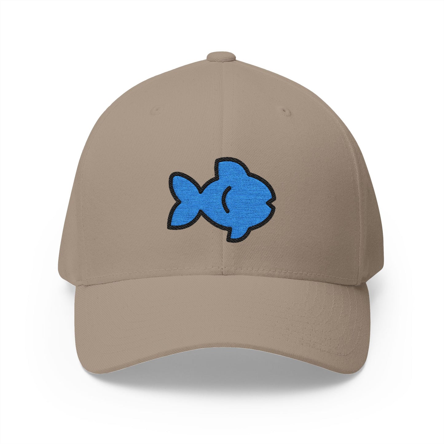 Fish Emoji Khaki Cap – Premium by Capmoji