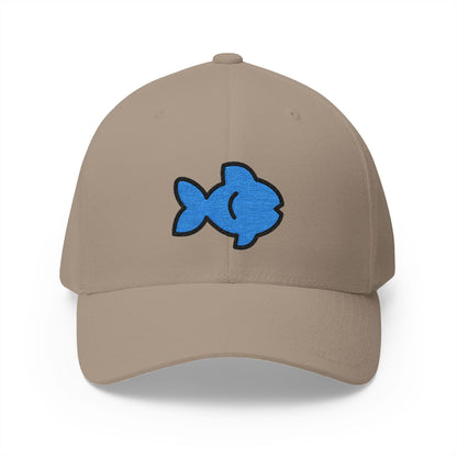 Fish Emoji Khaki Cap – Premium by Capmoji
