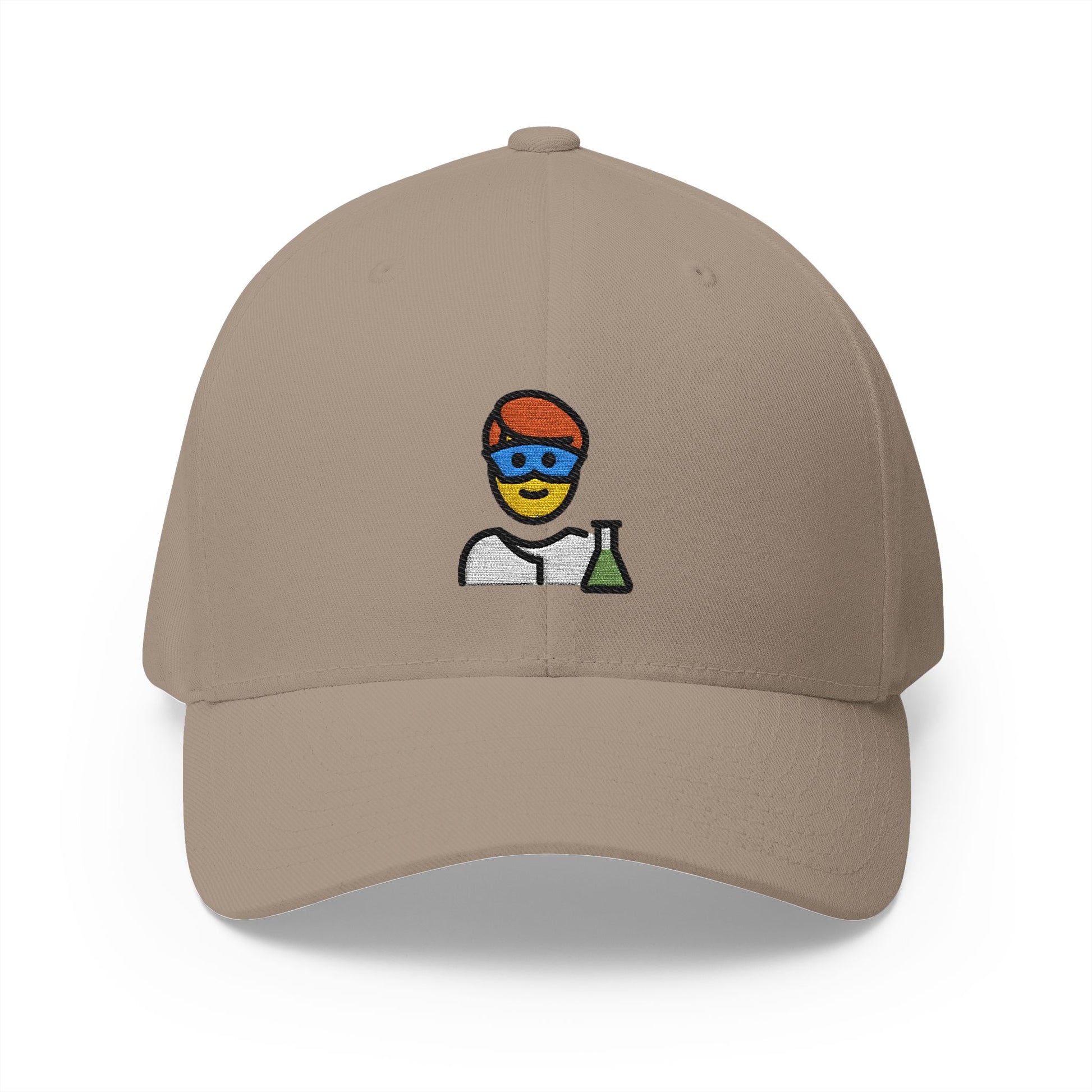 Man Scientist Emoji Khaki Cap – Premium by Capmoji