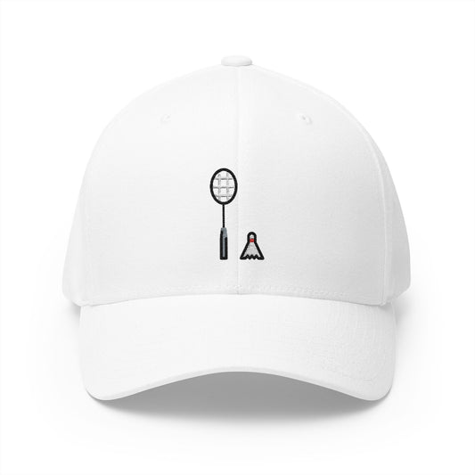 Badminton Emoji White Cap – Premium by Capmoji
