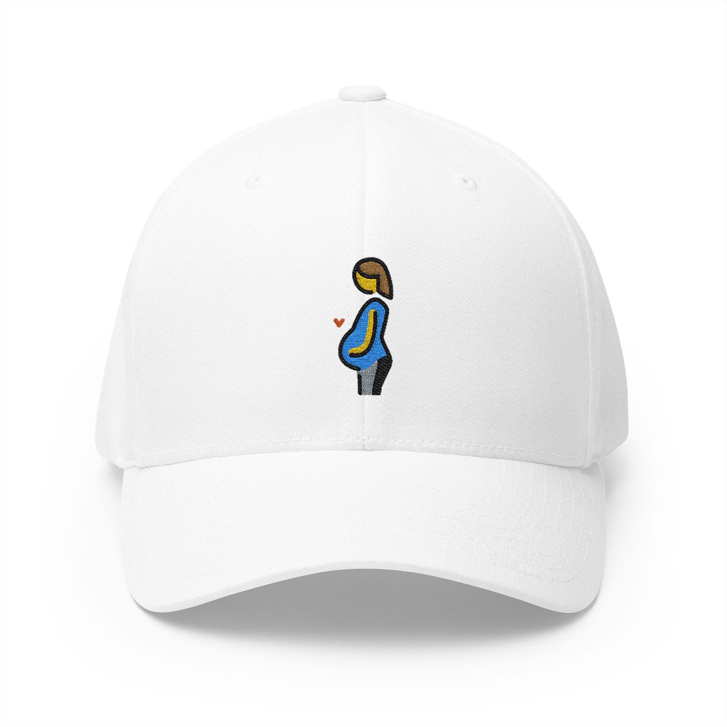 Pregnant Woman Emoji White Cap – Premium by Capmoji