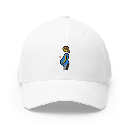 Pregnant Woman Emoji White Cap – Premium by Capmoji