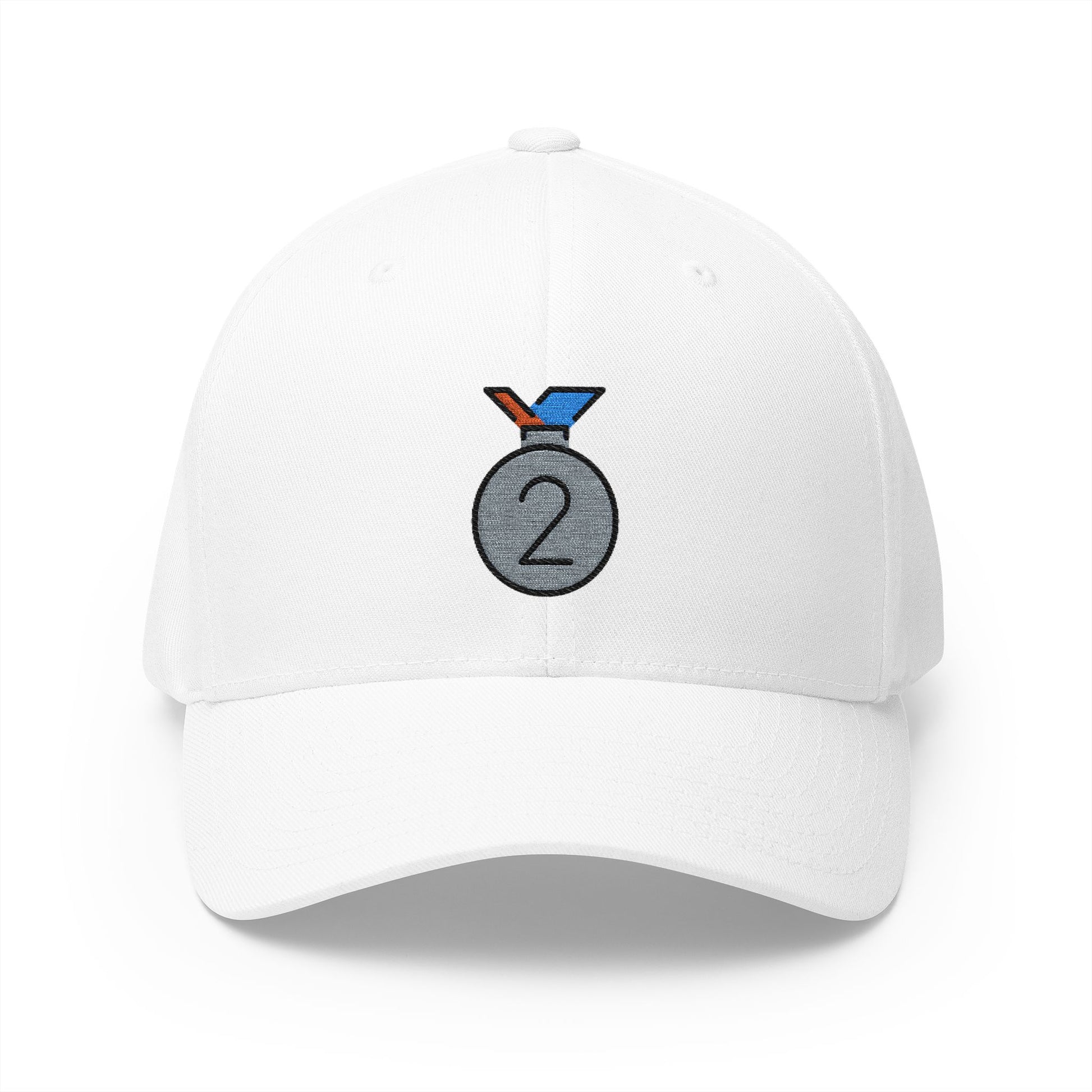 2nd Place Medal Emoji White Cap – Premium by Capmoji