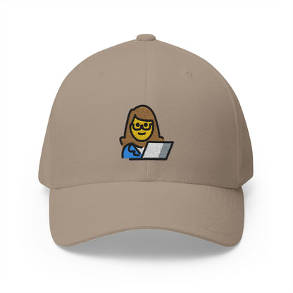 Woman Technologist Emoji Khaki Cap – Premium by Capmoji