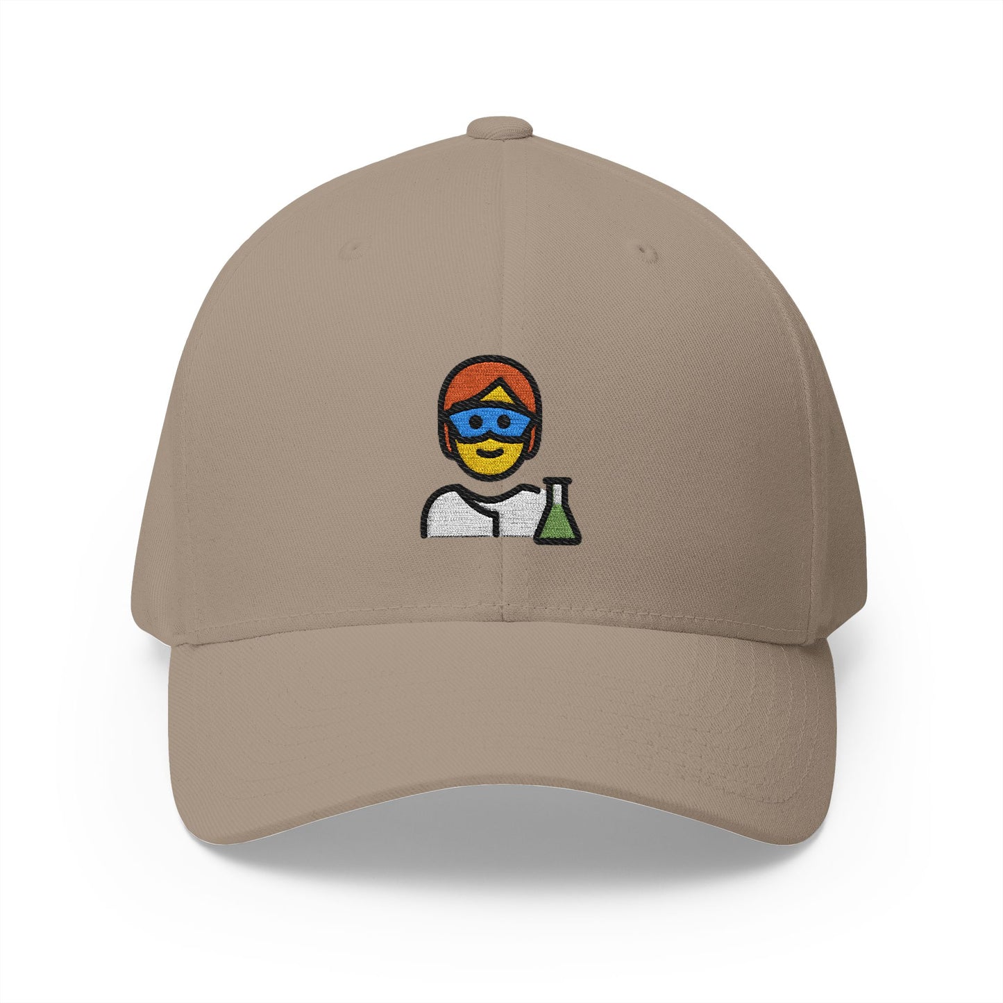 Scientist Emoji Khaki Cap – Premium by Capmoji
