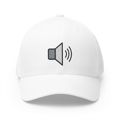 Speaker High Volume Emoji White Cap – Premium by Capmoji