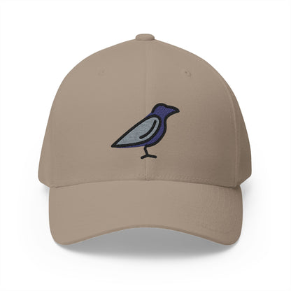 Black Bird Emoji Khaki Cap – Premium by Capmoji