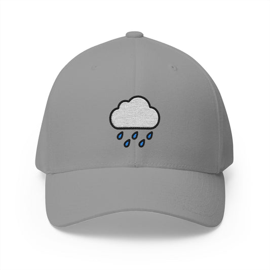 Cloud With Rain Emoji Grey Cap – Premium by Capmoji