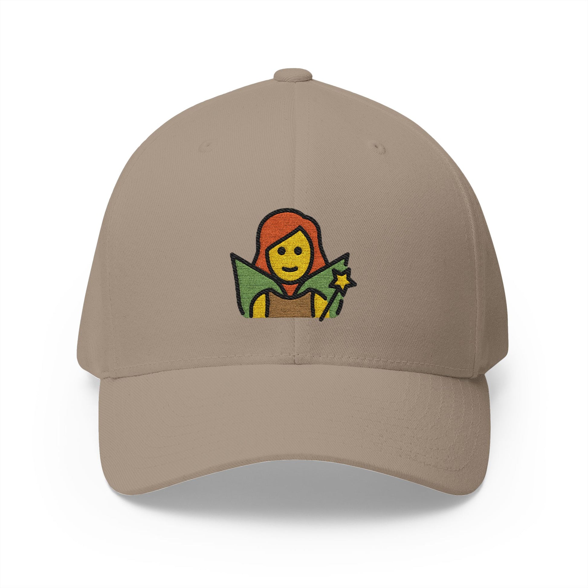 Woman Fairy Emoji Khaki Cap – Premium by Capmoji
