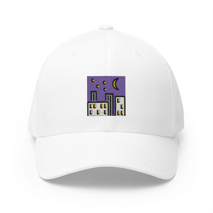 Night With Stars Emoji White Cap – Premium by Capmoji