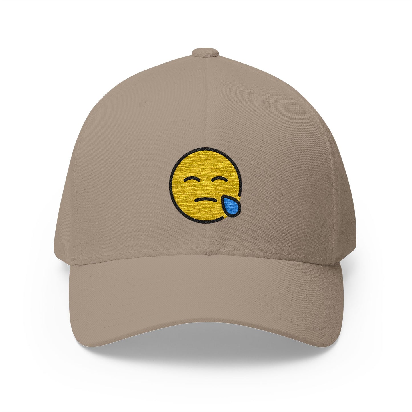 Sleepy Face Emoji Khaki Cap – Premium by Capmoji