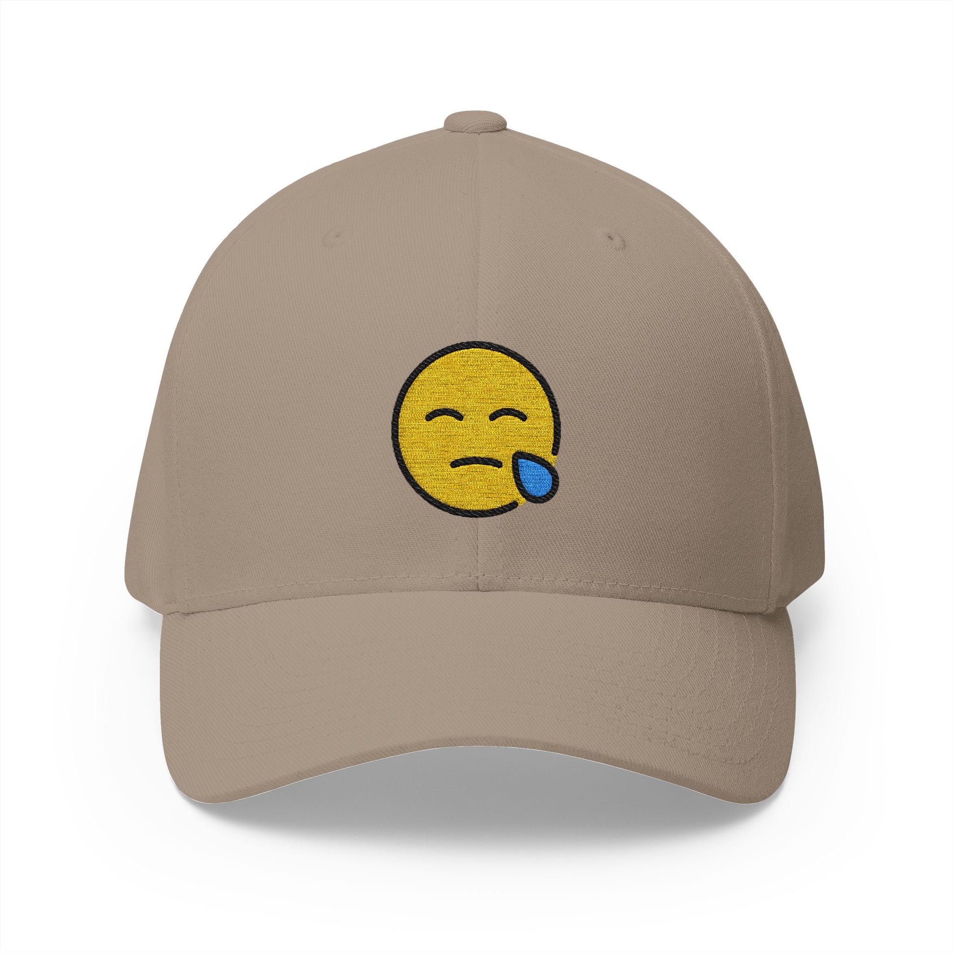 Sleepy Face Emoji Khaki Cap – Premium by Capmoji