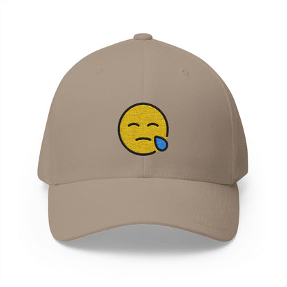 Sleepy Face Emoji Khaki Cap – Premium by Capmoji