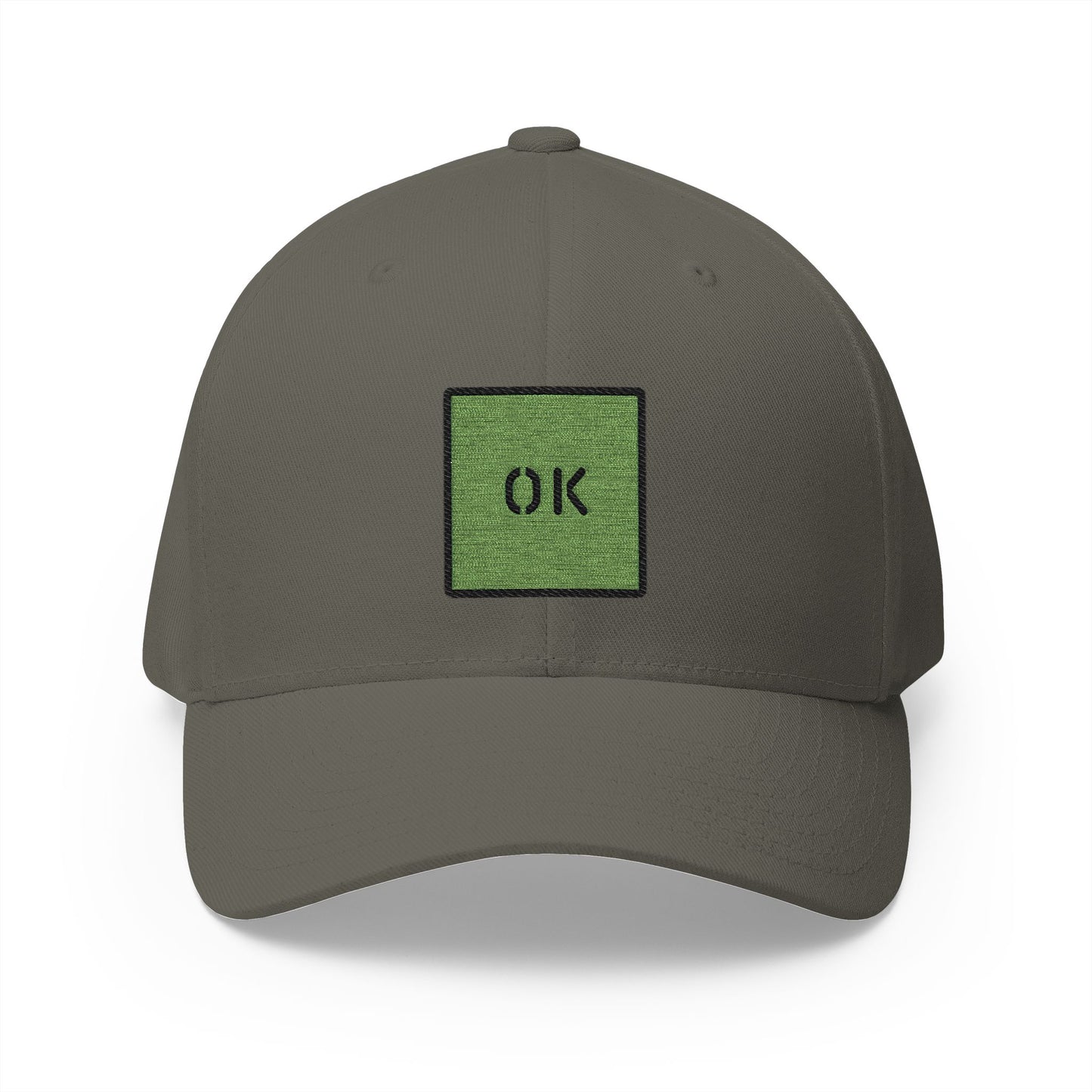 Ok Stencil Emoji Olive Cap – Premium by Capmoji