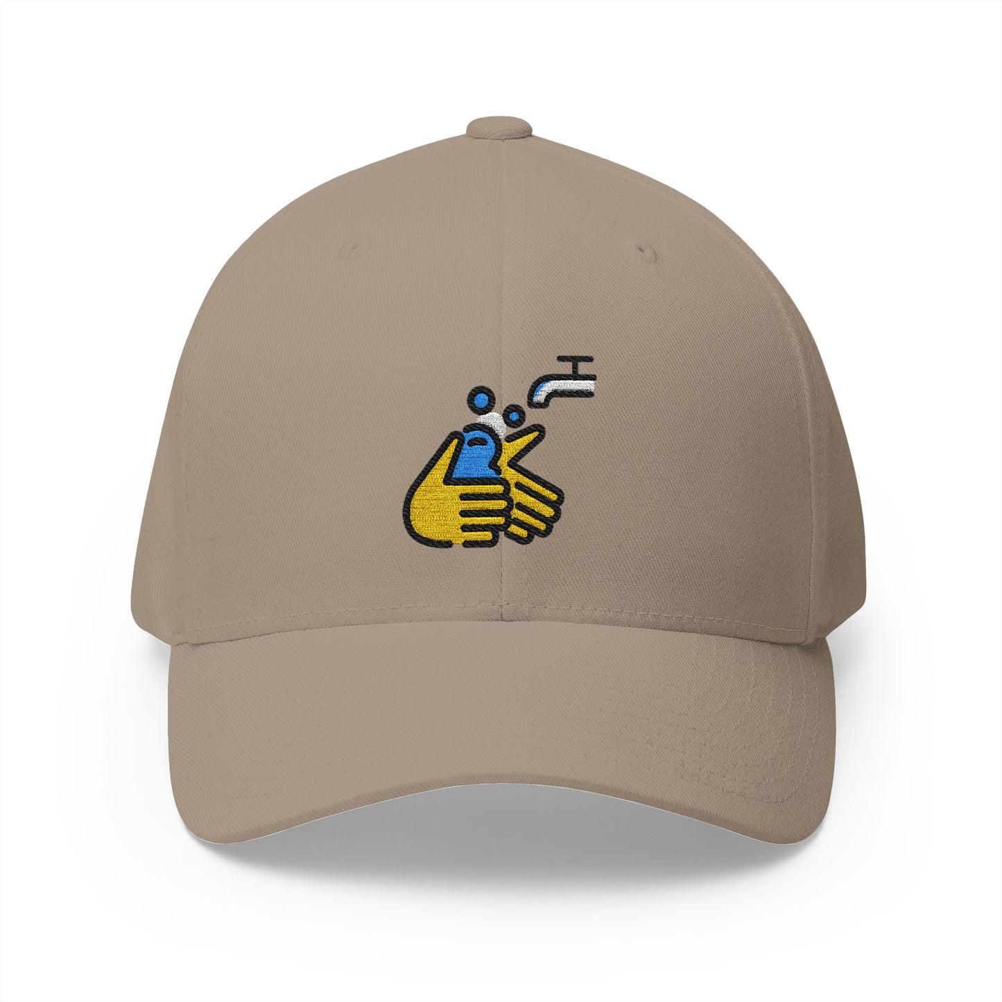 Wash Hands Emoji Khaki Cap – Premium by Capmoji