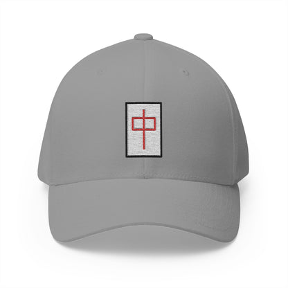 Mahjong Red Dragon Emoji Grey Cap – Premium by Capmoji