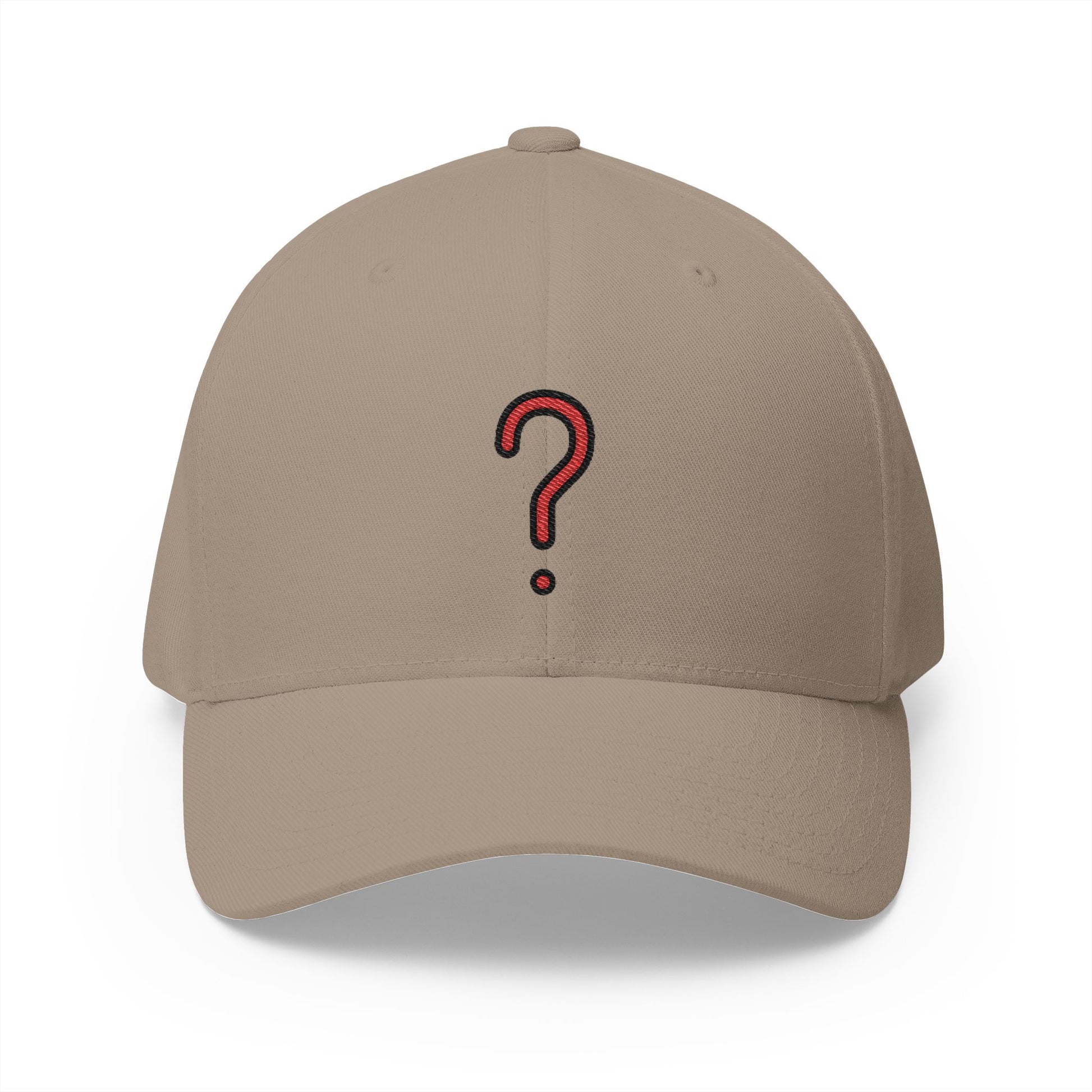 Red Question Mark Emoji Khaki Cap – Premium by Capmoji