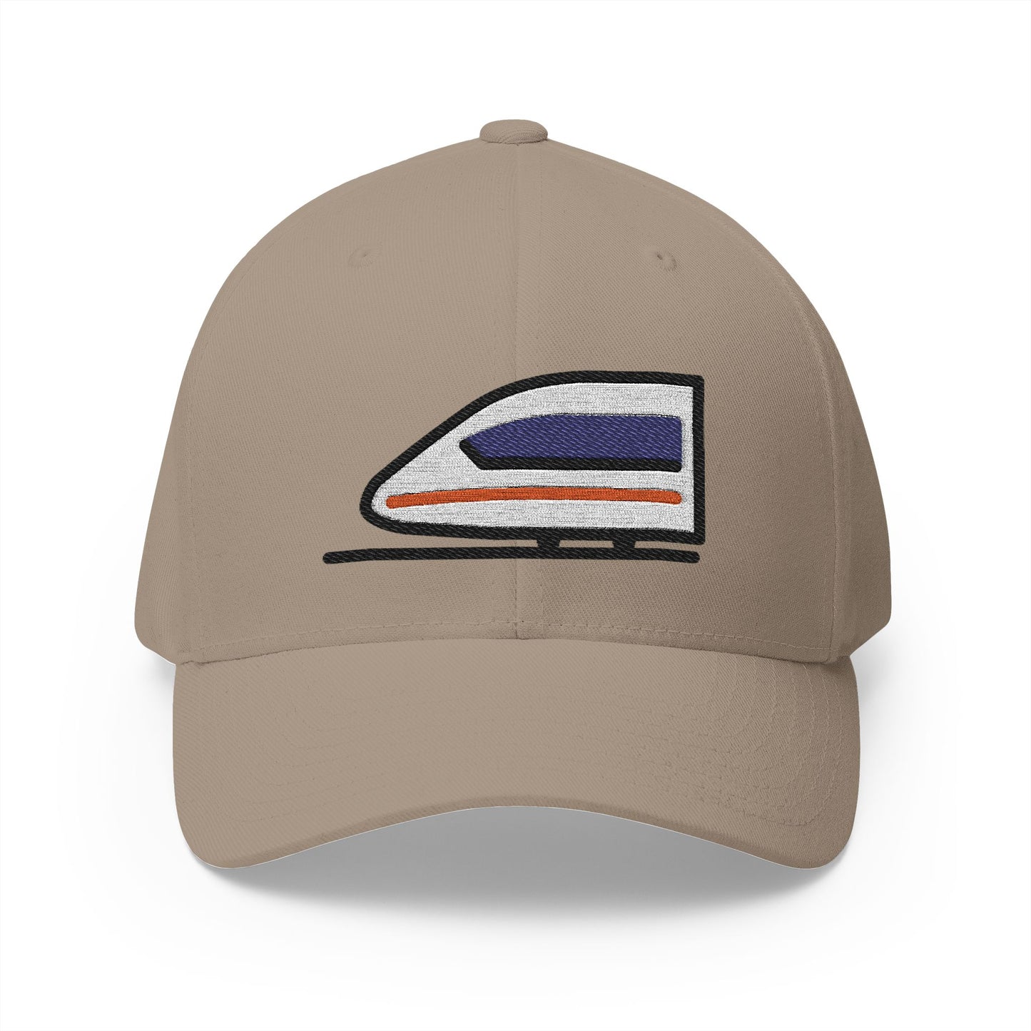 Bullet Train Emoji Khaki Cap – Premium by Capmoji