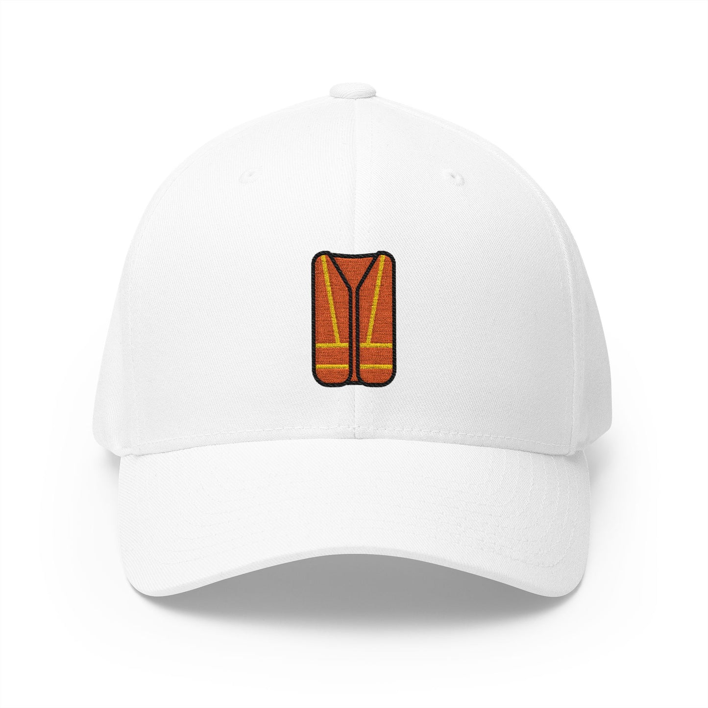 Safety Vest Emoji White Cap – Premium by Capmoji