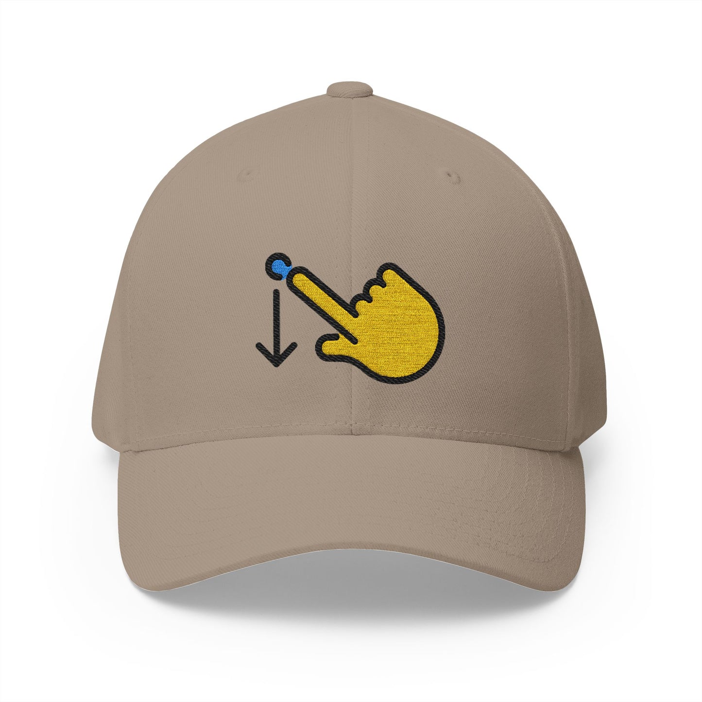 Swipe Down Emoji Khaki Cap – Premium by Capmoji