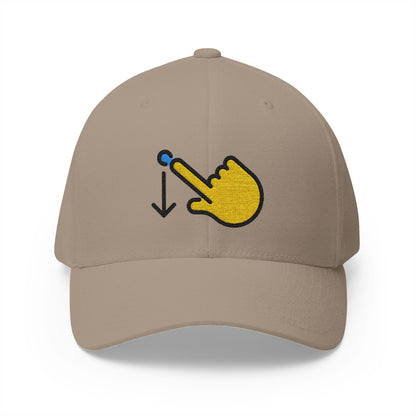 Swipe Down Emoji Khaki Cap – Premium by Capmoji