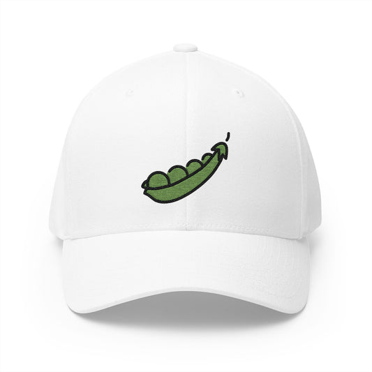 Pea Pod Emoji White Cap – Premium by Capmoji
