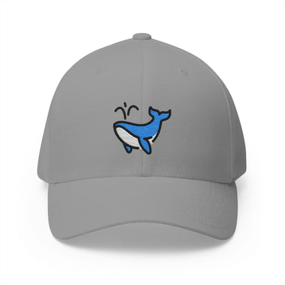 Spouting Whale Emoji Grey Cap – Premium by Capmoji